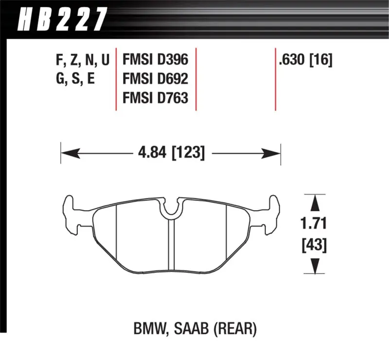 Hawk Hps Street Rear Brake Pads For 1995–1999 Bmw M3 E36 1